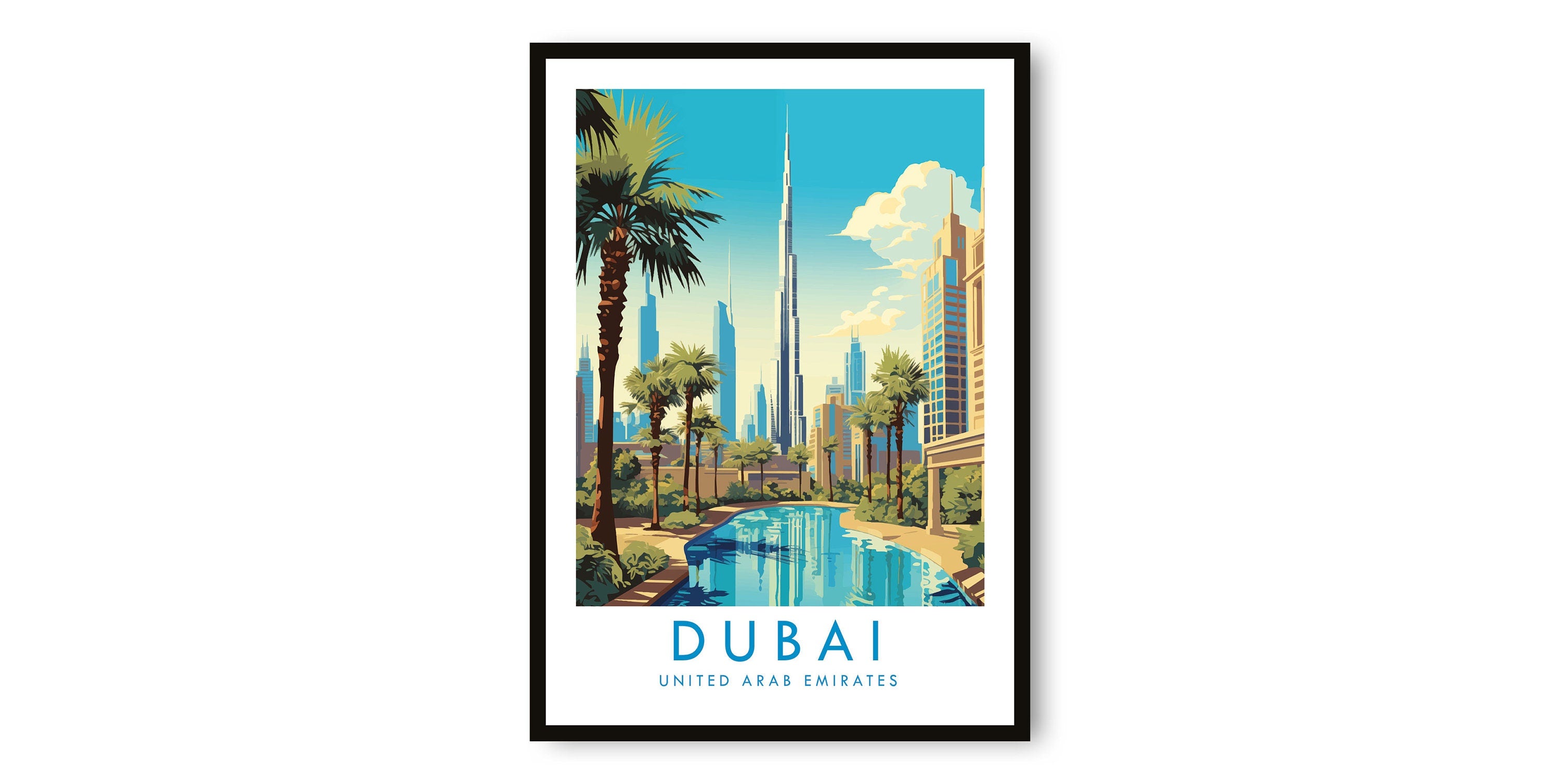 Dubai Travel Print, Dubai Travel Poster, United Arab Emirates Print, Travel Decor, Popular Print, Birthday Gift, A1/A2/A3/A4/A5