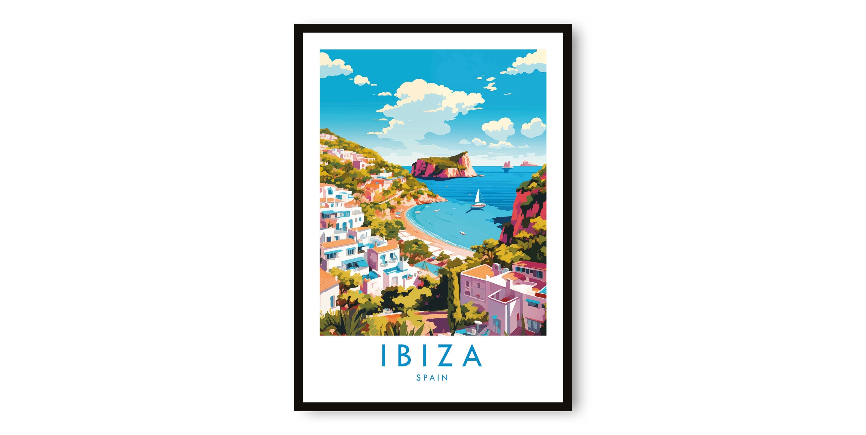 Ibiza Travel Print, Ibiza Travel Poster, Spain Print, Travel Decor, Popular Print, Birthday Gift, A1/A2/A3/A4/A5
