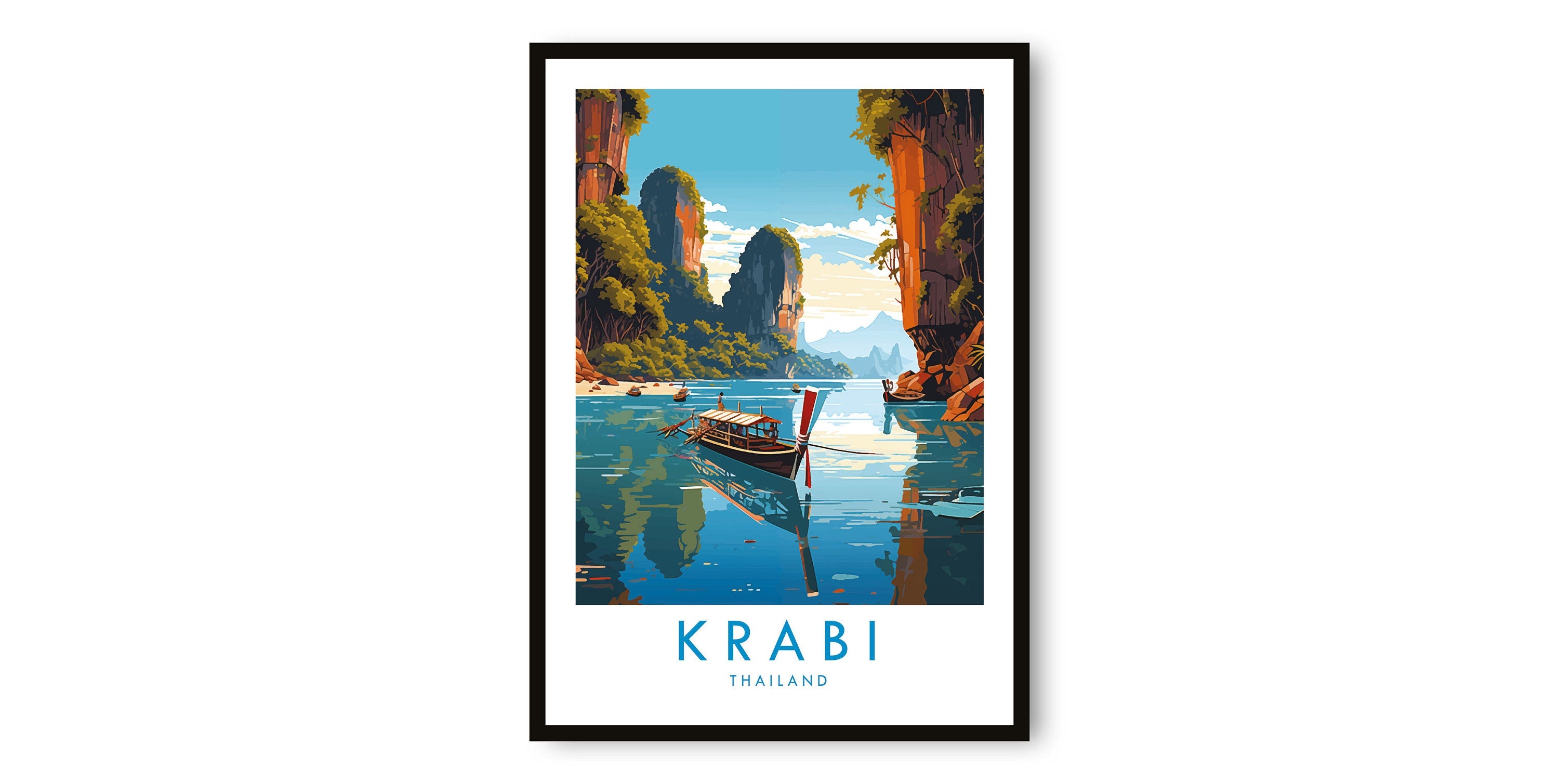 Krabi Travel Print, Krabi Travel Poster, Thailand Print, Travel Decor, Popular Print, Birthday Gift, A1/A2/A3/A4/A5
