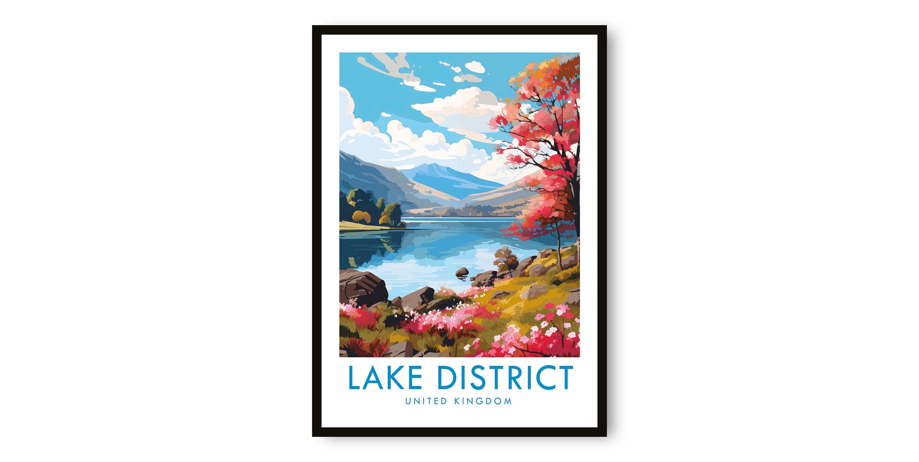 Lake District Travel Print, Lake District Travel Poster, United Kingdom Print, Travel Decor, Popular Print, Birthday Gift, A1/A2/A3/A4/A5