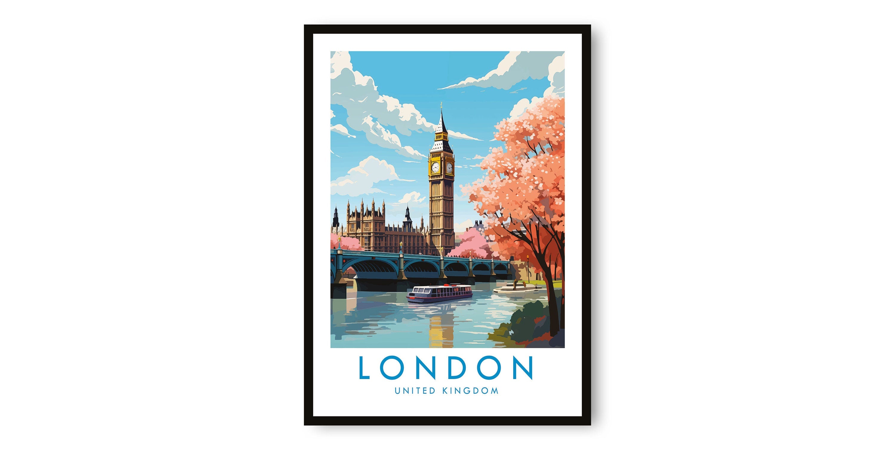 London Travel Print, London Travel Poster, United Kingdom Print, Travel Decor, Popular Print, Birthday Gift, A1/A2/A3/A4/A5