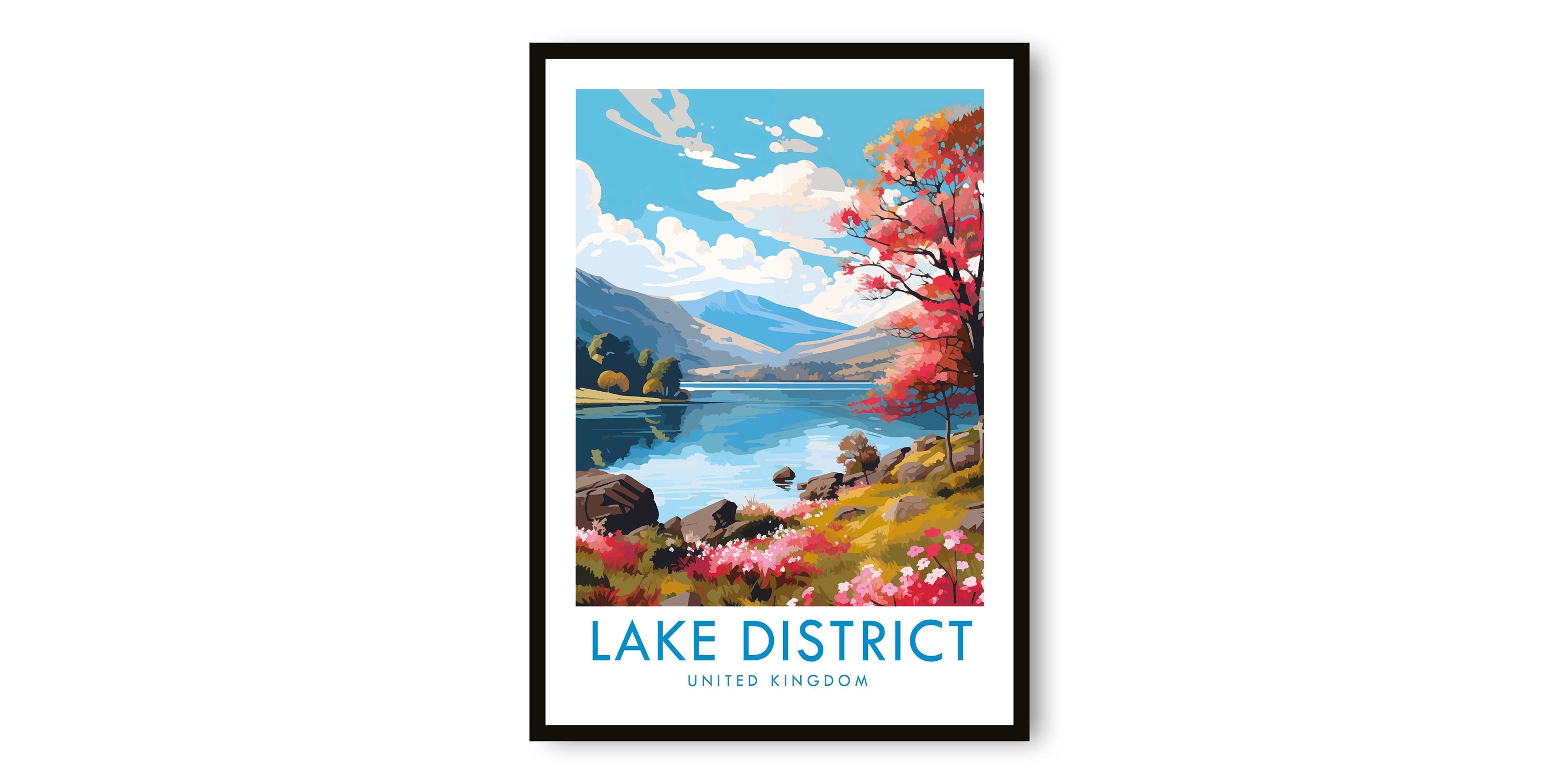 Lake District Travel Print, Lake District Travel Poster, United Kingdom Print, Travel Decor, Popular Print, Birthday Gift, A1/A2/A3/A4/A5