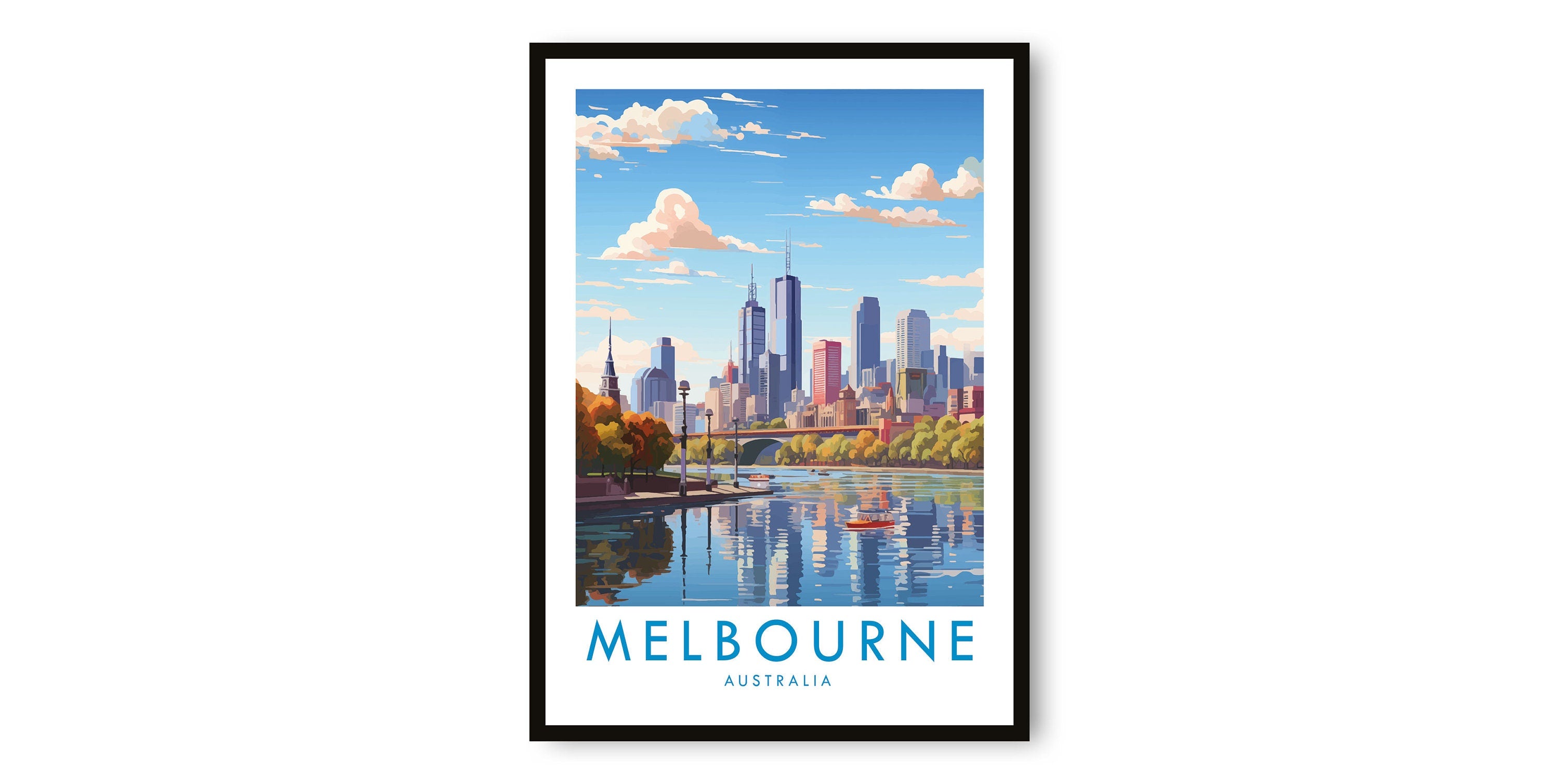 Melbourne Travel Print, Melbourne Travel Poster, Australia Print, Travel Decor, Popular Print, Birthday Gift, A1/A2/A3/A4/A5
