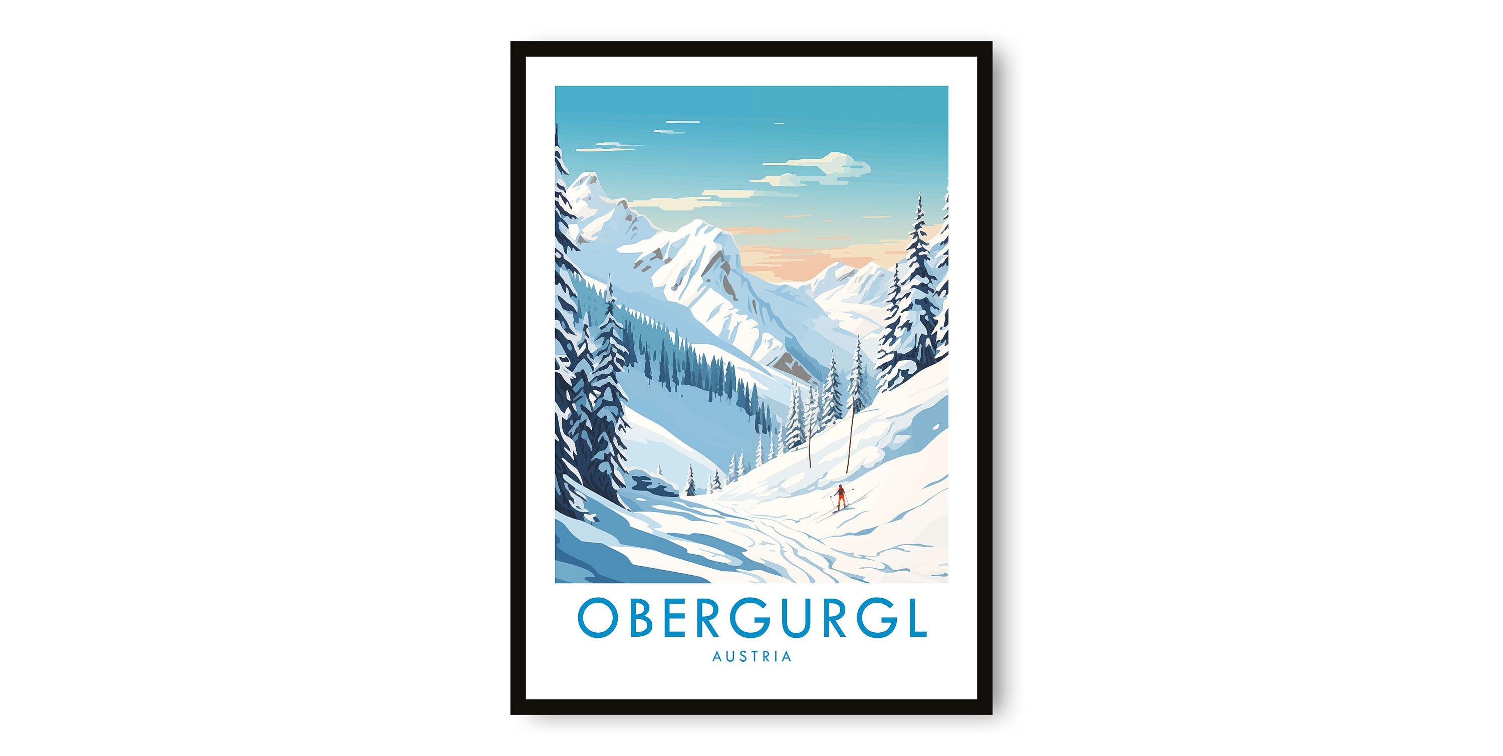Obergurgl Travel Print, Obergurgl Travel Poster, Austria Print, Travel Decor, Popular Print, Skiing Print, Birthday Gift, A1/A2/A3/A4/A5