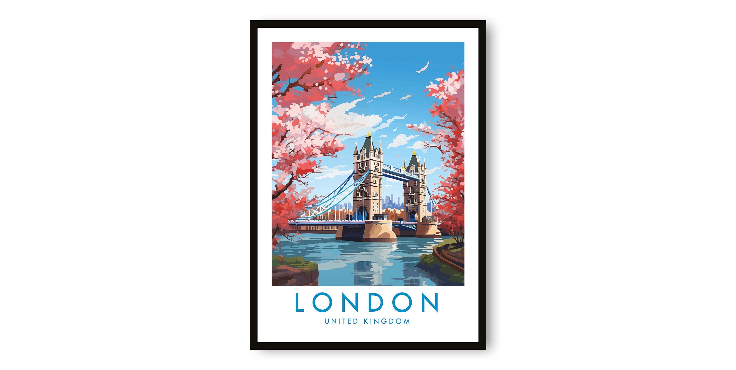 London Travel Print, London Travel Poster, United Kingdom Print, Travel Decor, Popular Print, Birthday Gift, A1/A2/A3/A4/A5