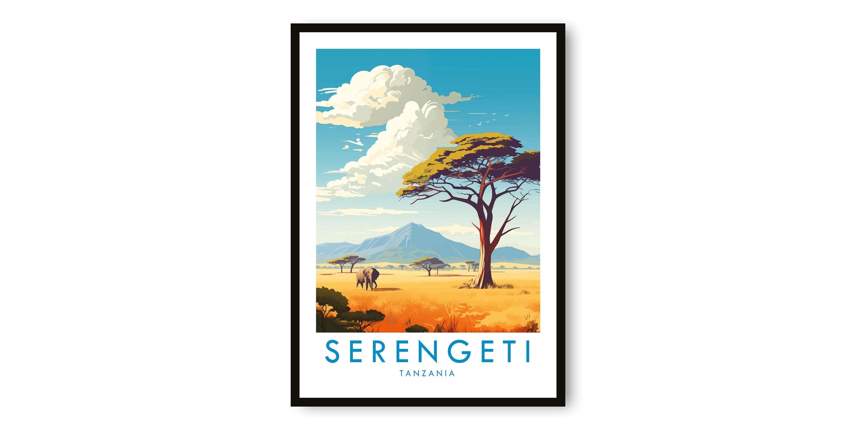 Serengeti Travel Print, Serengeti Travel Poster, Tanzania Print, Travel Decor, Popular Print, Birthday Gift, A1/A2/A3/A4/A5