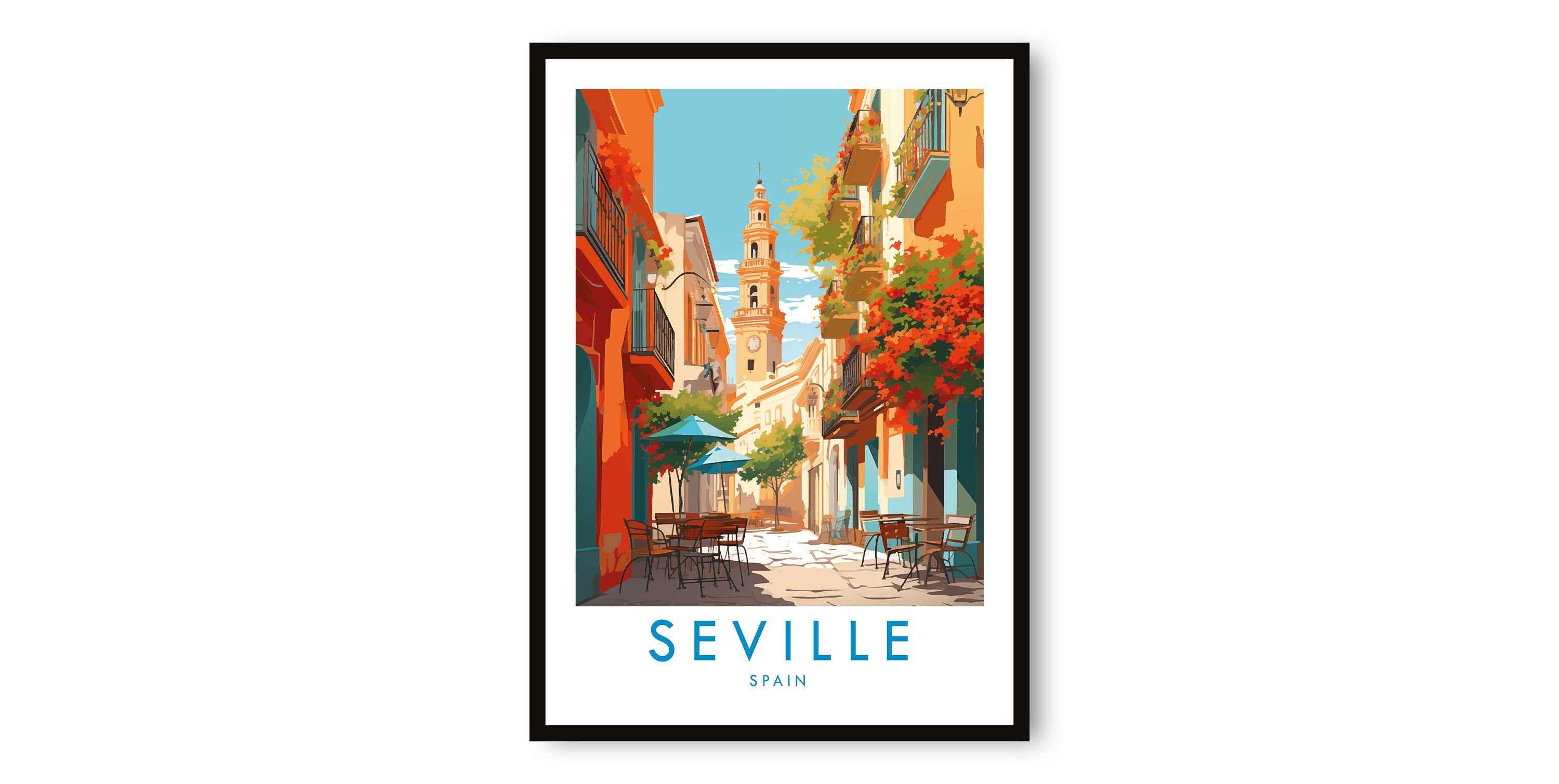 Seville Travel Print, Seville Travel Poster, Spain Print, Travel Decor, Popular Print, Birthday Gift, A1/A2/A3/A4/A5