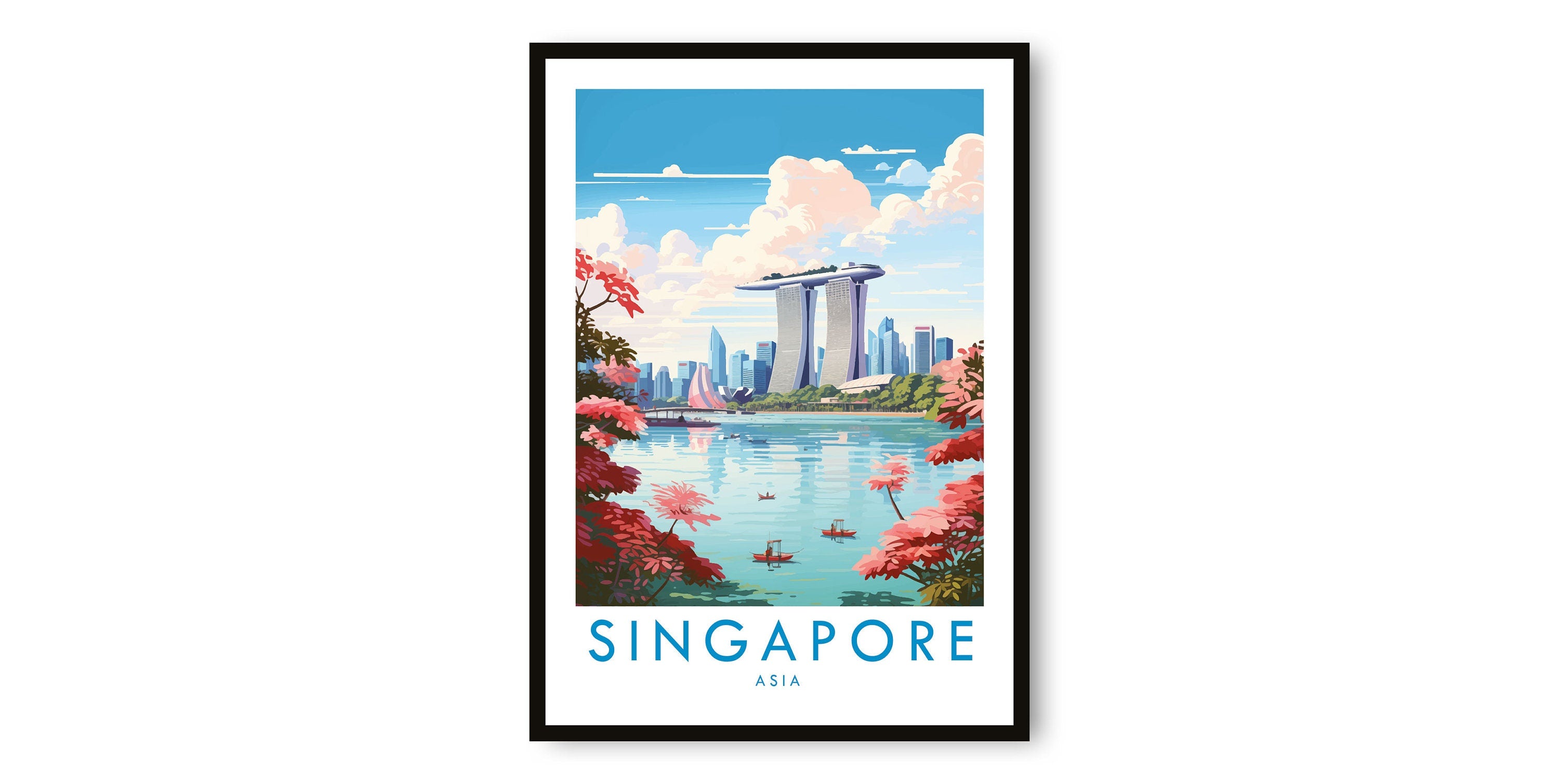 Singapore Travel Print, Singapore Travel Poster, Singapore Print, Travel Decor, Popular Print, Birthday Gift, A1/A2/A3/A4/A5