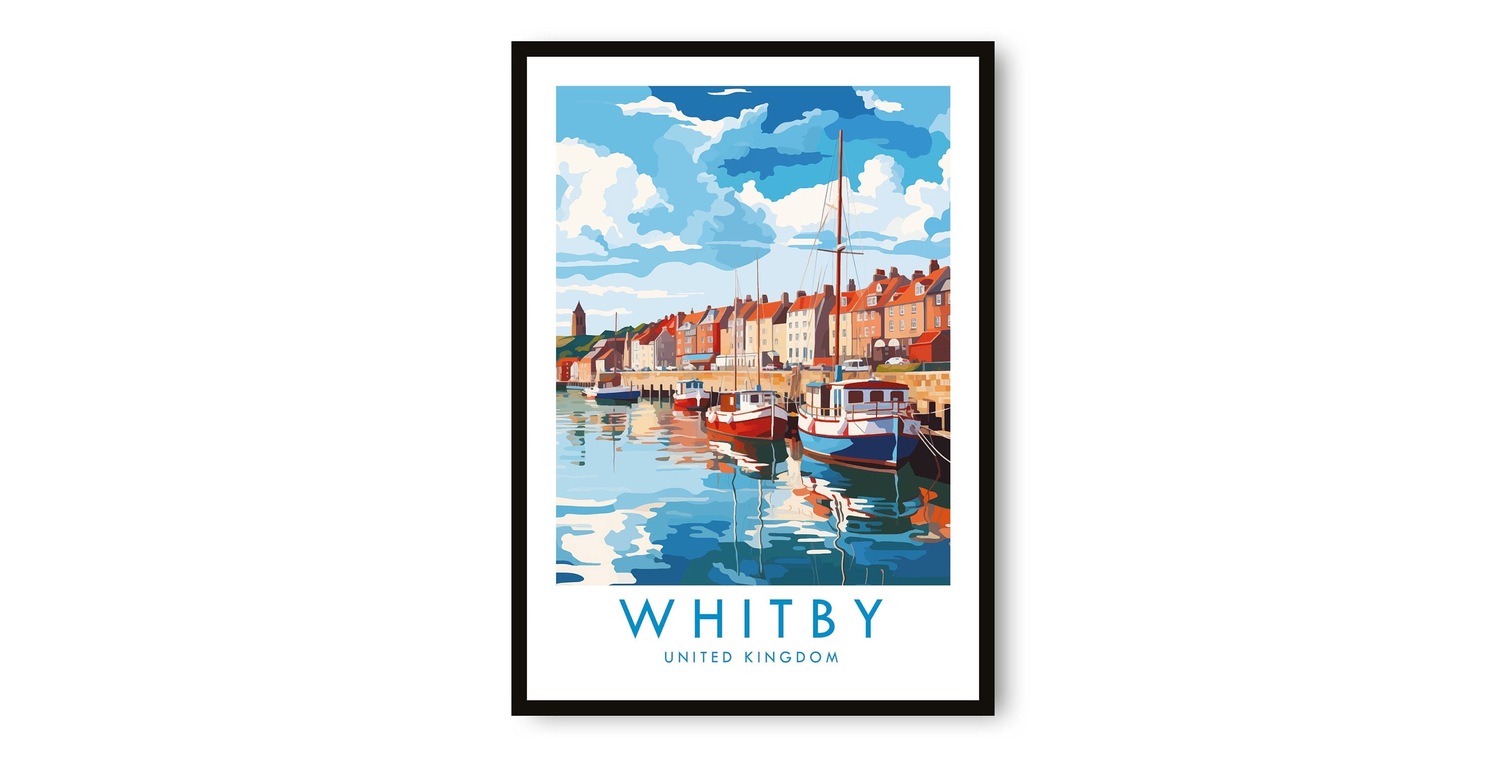 Whitby Travel Print, Whitby Travel Poster, United Kingdom Print, Travel Decor, Popular Print, Birthday Gift, A1/A2/A3/A4/A5