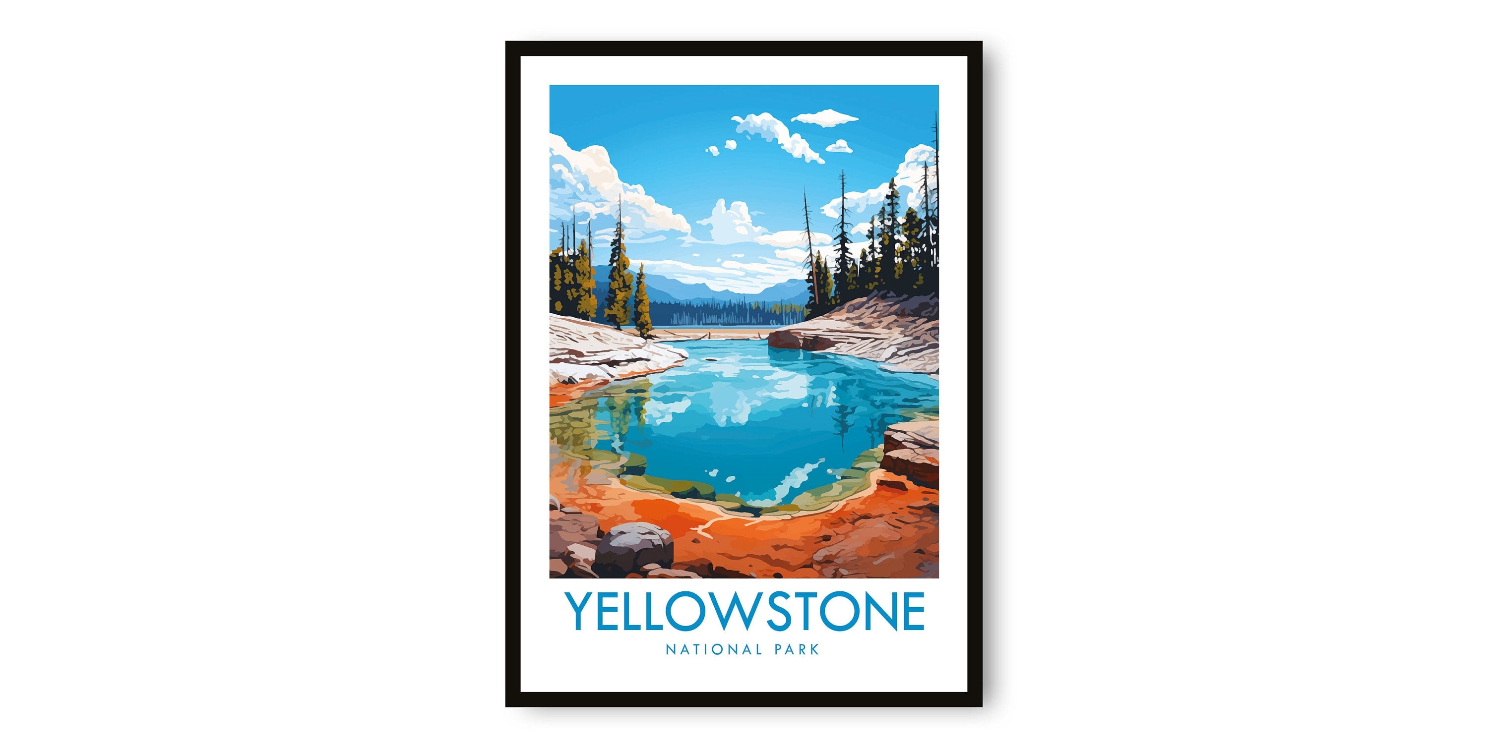 Yellowstone National Park Travel Print, Yellowstone Travel Poster, California Print, Travel Decor, Popular Print, Birthday Gift, A1/A2/A3/A4