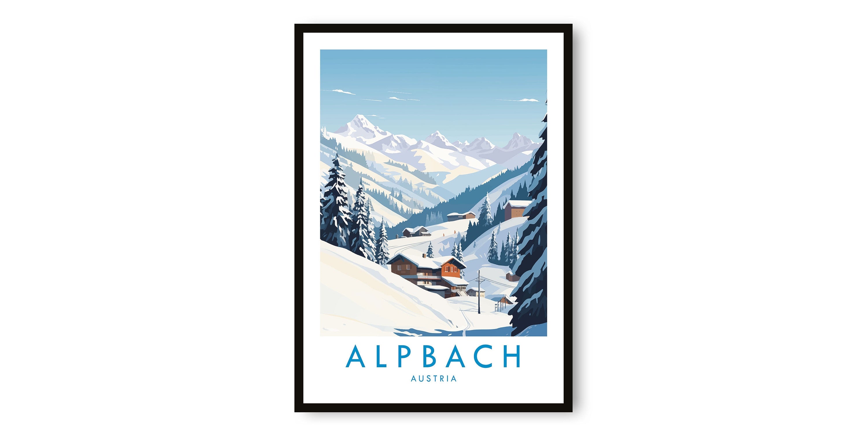 Alpbach Travel Print, Alpbach Travel Poster, Austria Print, Travel Decor, Popular Print, Skiing Print, Birthday Gift, A1/A2/A3/A4/A5
