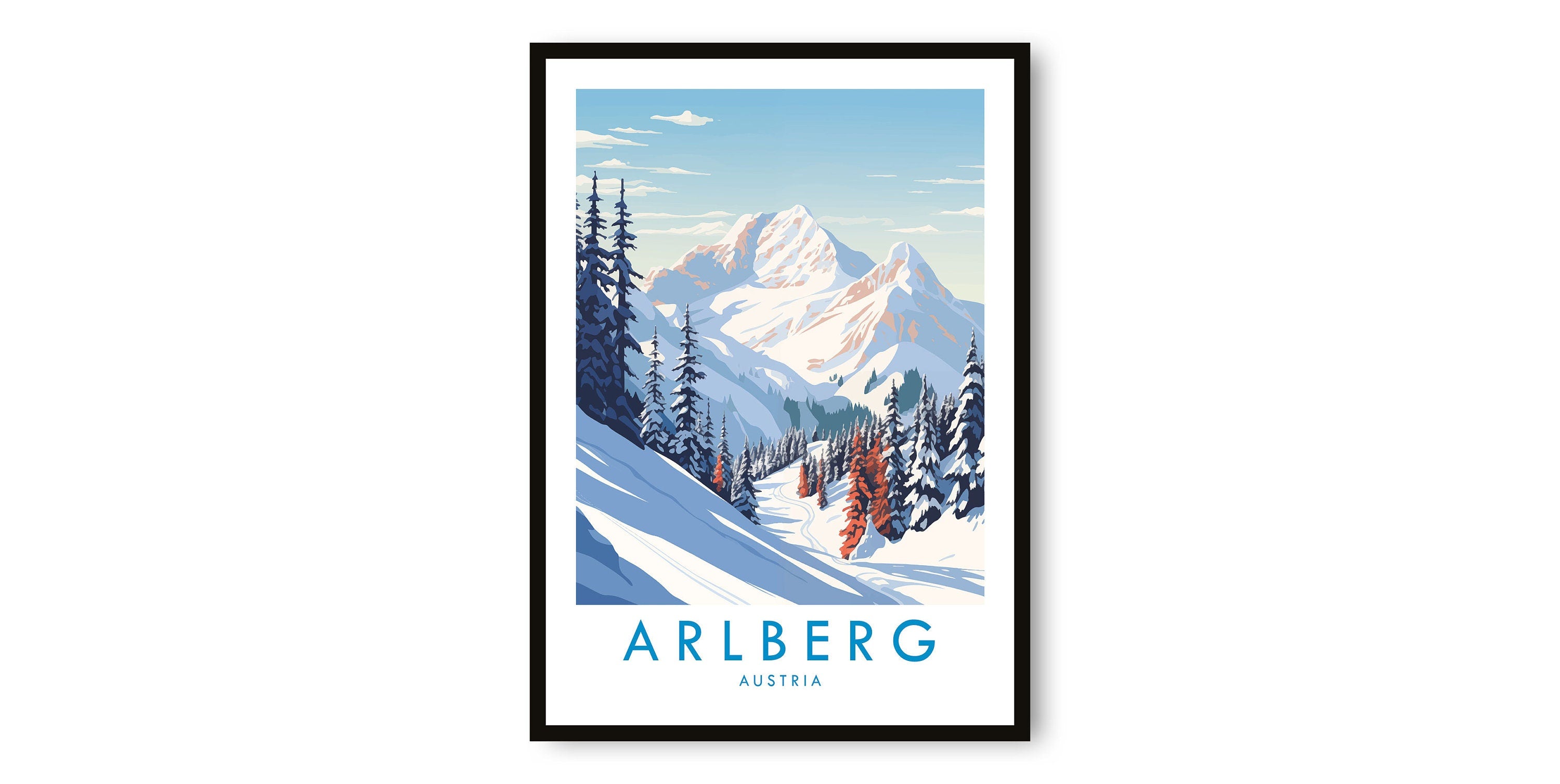Arlberg Travel Print, Arlberg Travel Poster, Austria Print, Travel Decor, Popular Print, Skiing Print, Birthday Gift, A1/A2/A3/A4/A5