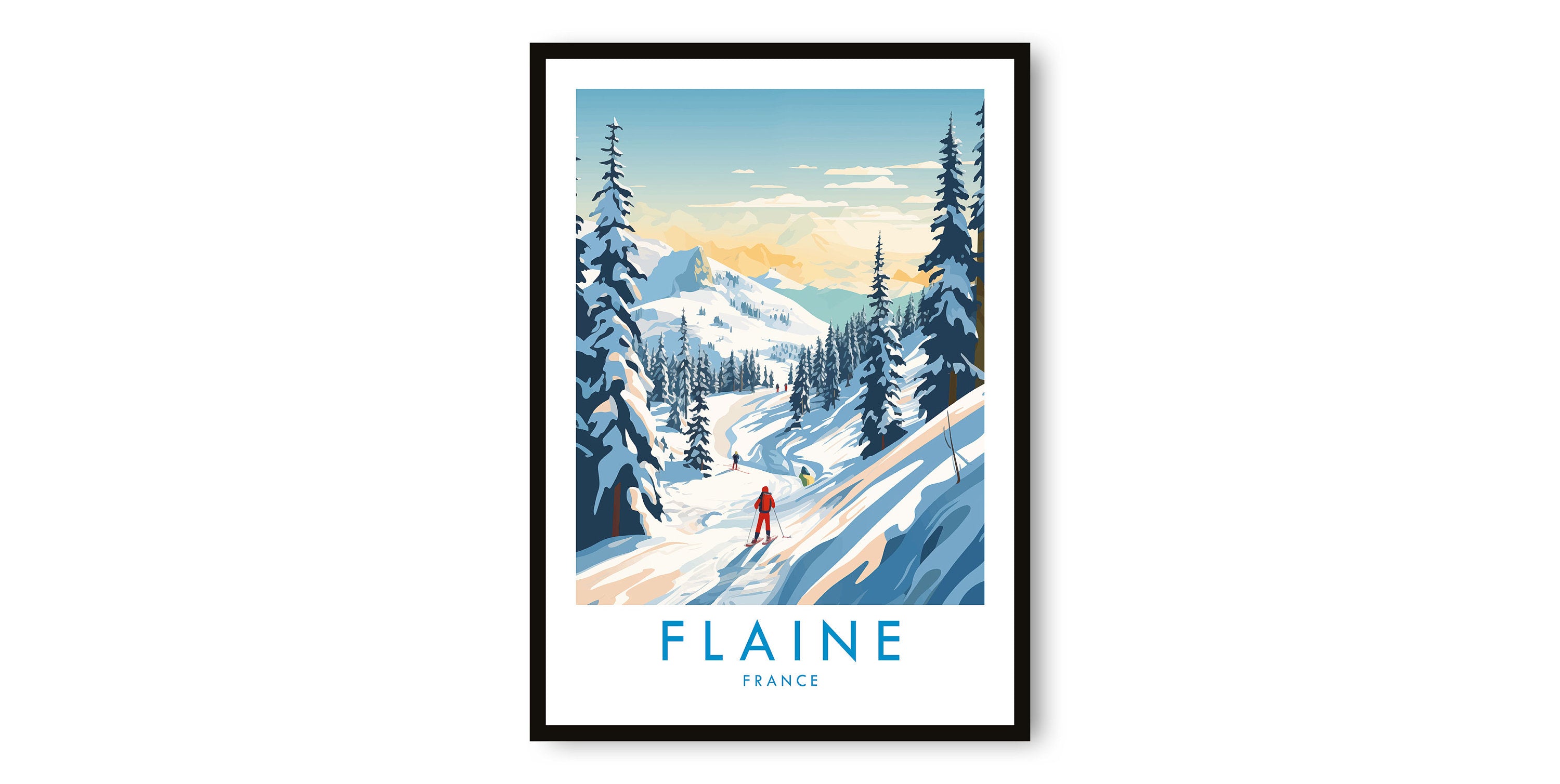 Flaine Travel Print, Flaine Travel Poster, France Print, Travel Decor, Popular Print, Skiing Print, Birthday Gift, A1/A2/A3/A4/A5