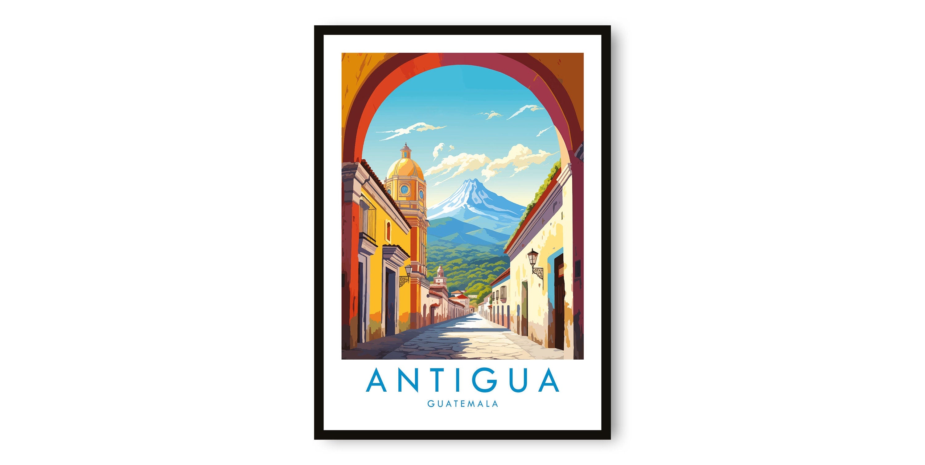 Antigua Travel Print, Antigua Travel Poster, Guatemala Print, Travel Decor, Popular Print, Birthday Gift, A1/A2/A3/A4/A5