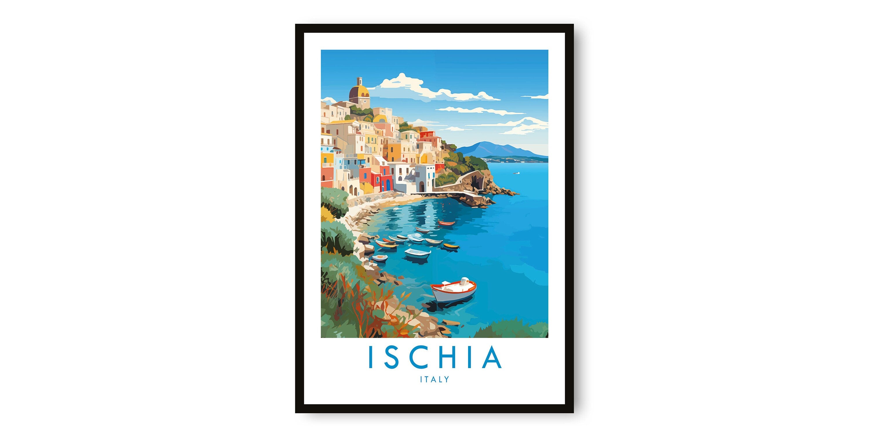 Ischia Travel Print, Ischia Travel Poster, Italy Print, Travel Decor, Popular Print, Birthday Gift, A1/A2/A3/A4/A5