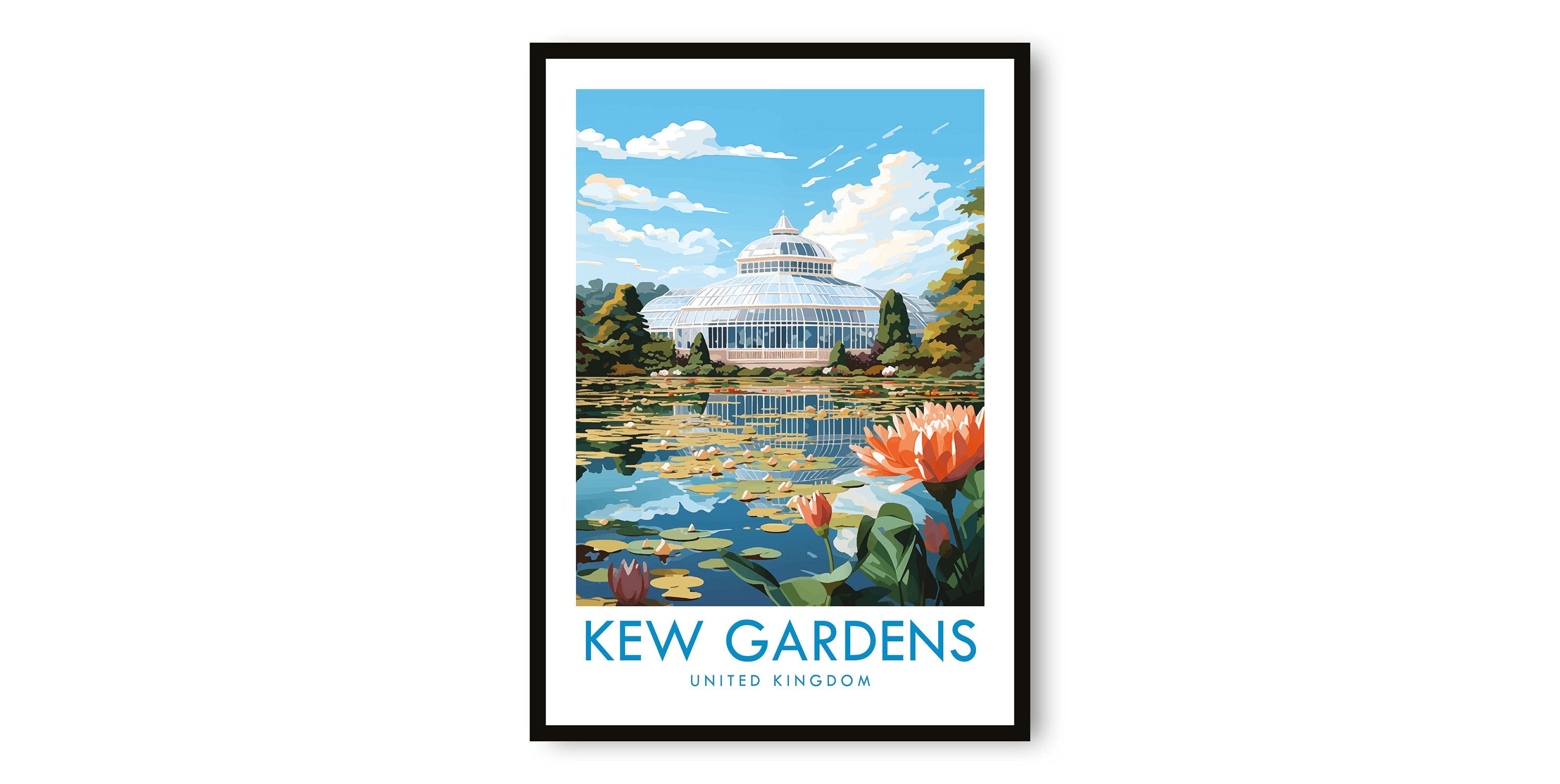 Kew Gardens Travel Print, Kew Gardens Travel Poster, United Kingdom Print, Travel Decor, Popular Print, Birthday Gift, A1/A2/A3/A4/A5