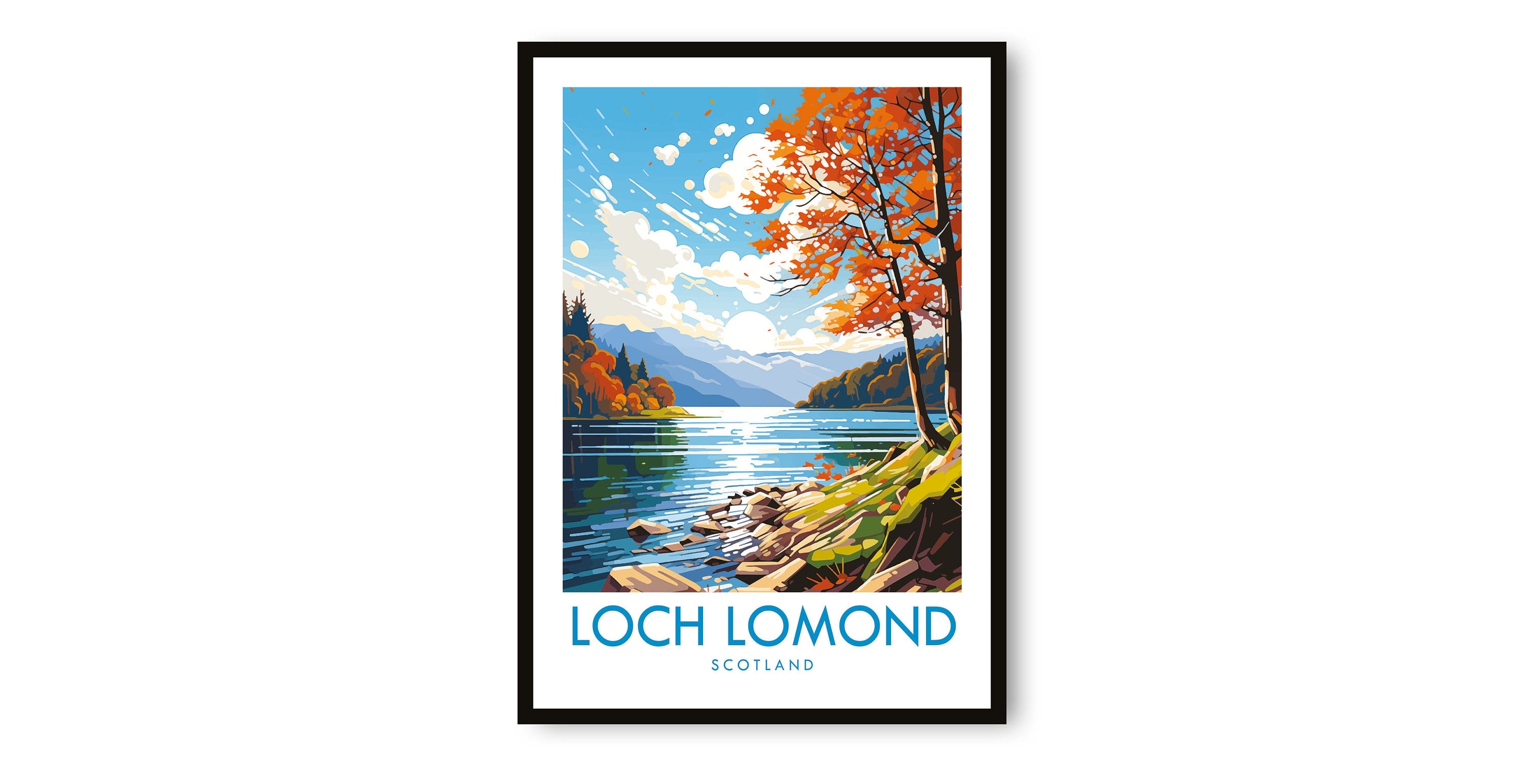 Loch Lomond Travel Print, Loch Lomond Travel Poster, Scotland Print, Travel Decor, Popular Print, Birthday Gift, A1/A2/A3/A4/A5
