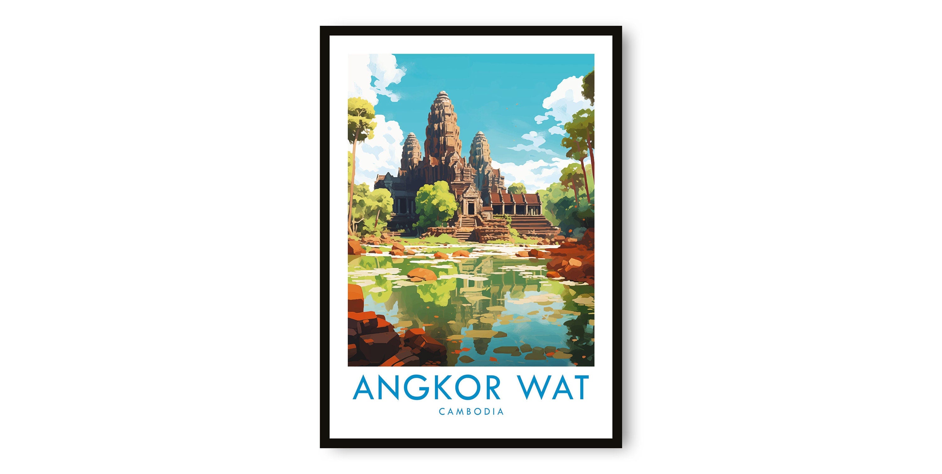 Angkor Wat Travel Print, Angkor Wat Travel Poster, Cambodia Print, Travel Decor, Popular Print, Birthday Gift, A1/A2/A3/A4/A5