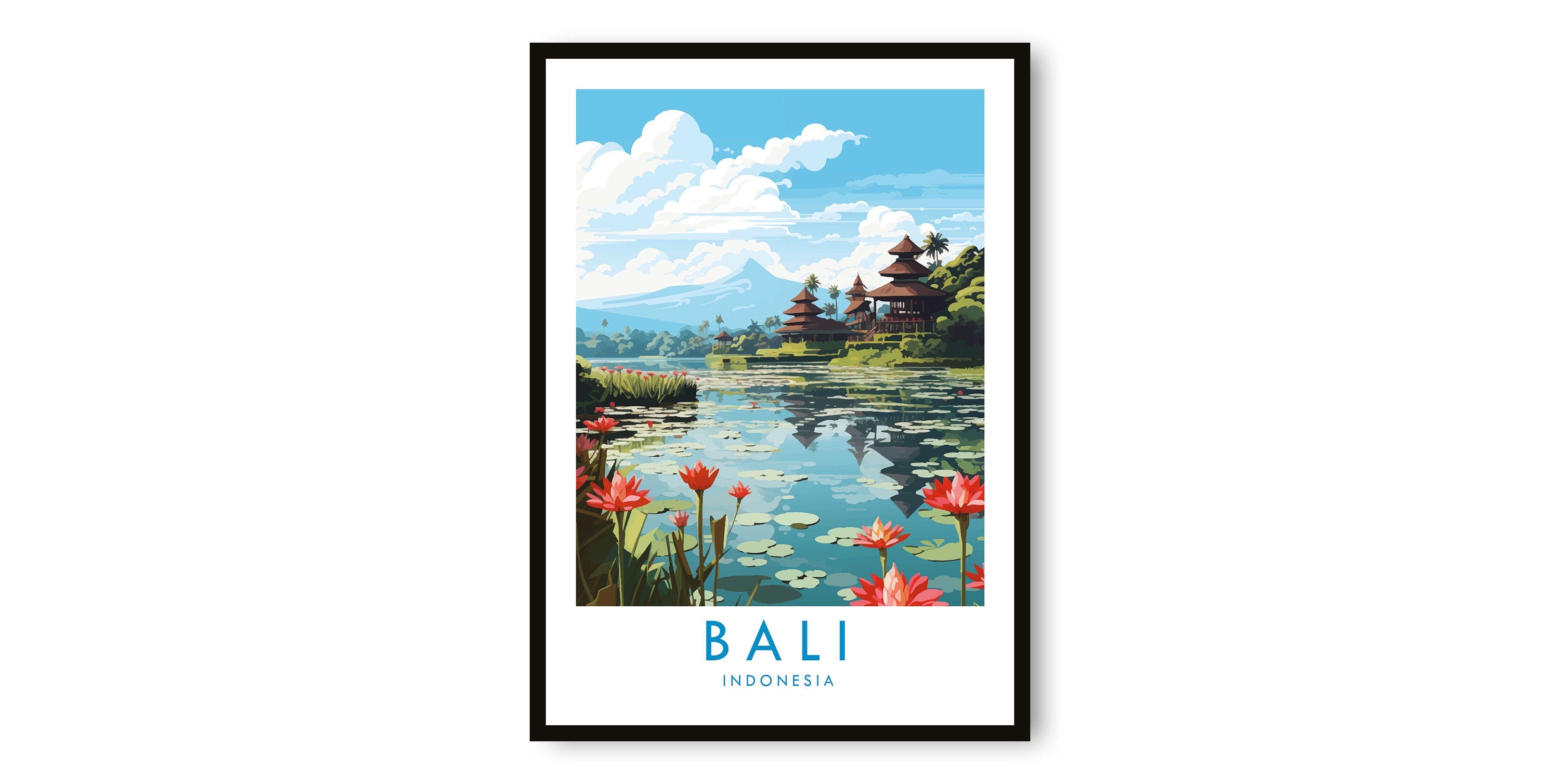 Bali Travel Print, Bali Travel Poster, Indonesia Print, Travel Decor, Popular Print, Birthday Gift, A1/A2/A3/A4/A5