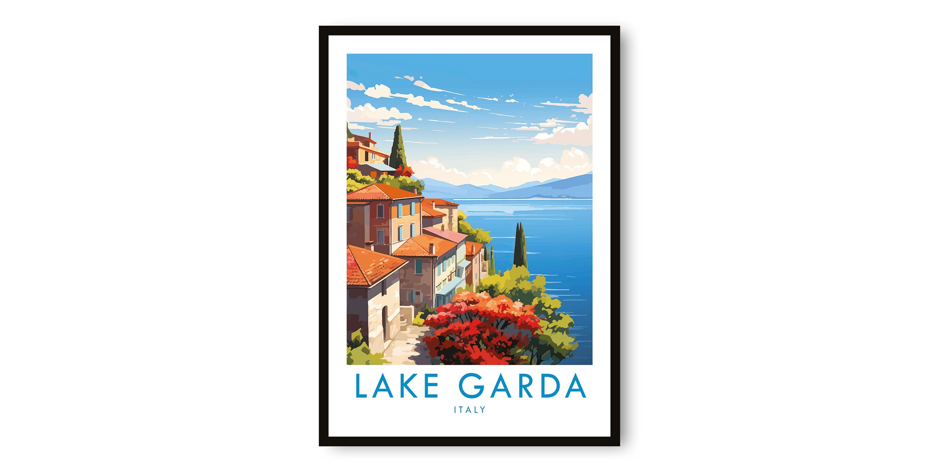 Lake Garda Travel Print, Lake Garda Travel Poster, Italy Print, Travel Decor, Popular Print, Birthday Gift, A1/A2/A3/A4/A5