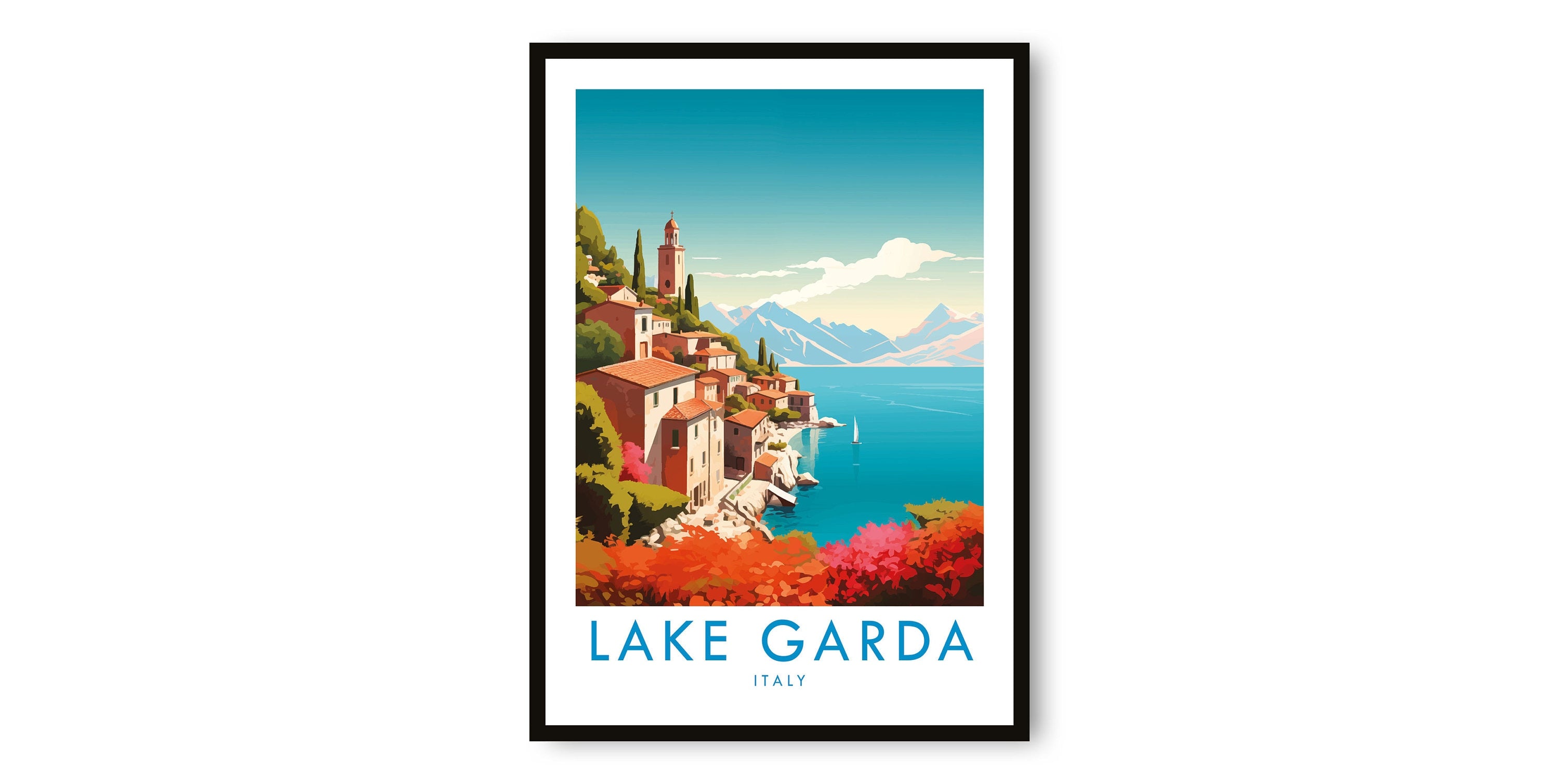 Lake Garda Travel Print, Lake Garda Travel Poster, Italy Print, Travel Decor, Popular Print, Birthday Gift, A1/A2/A3/A4/A5