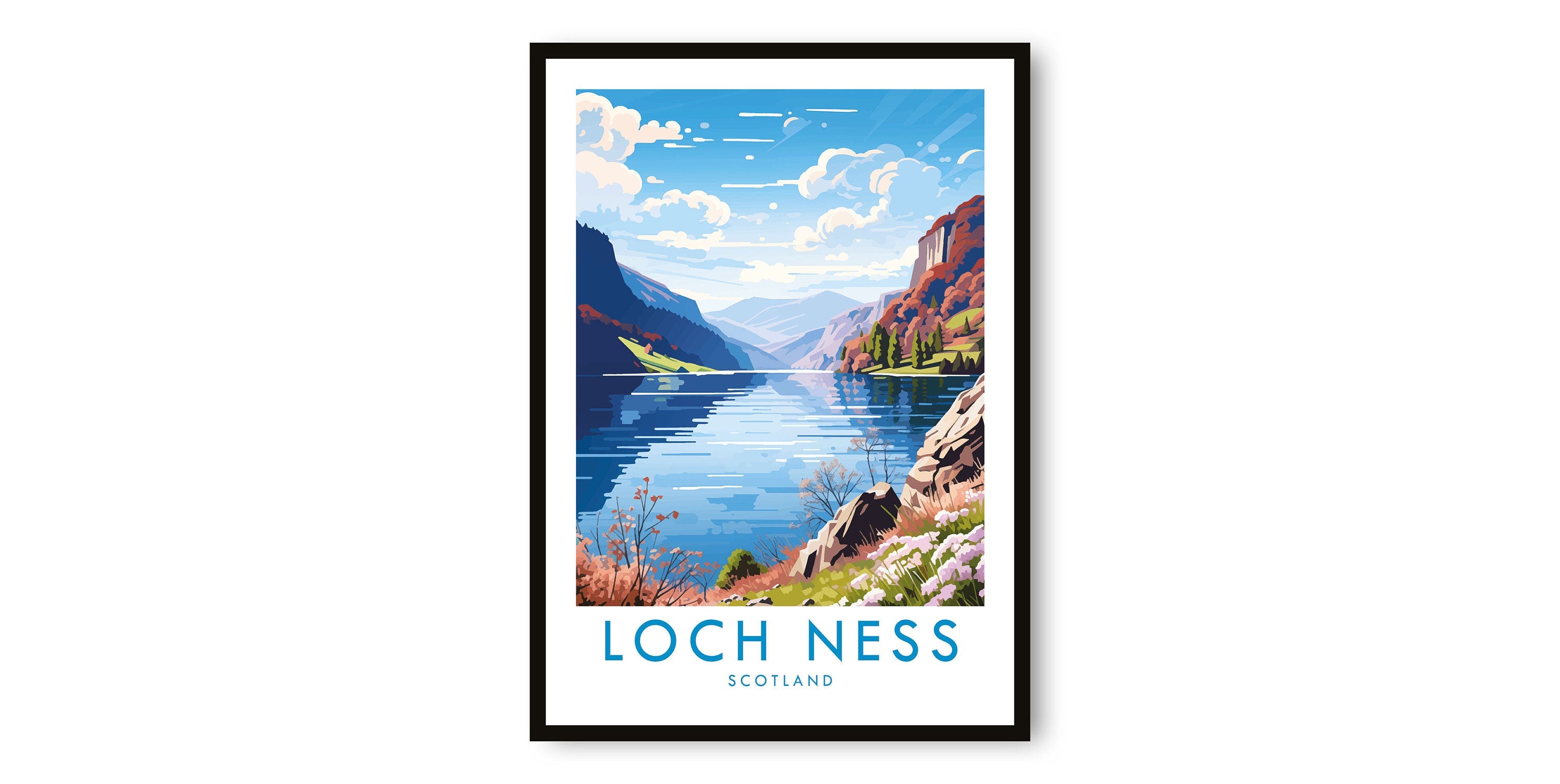Loch Ness Travel Print, Loch Ness Travel Poster, Scotland Print, Travel Decor, Popular Print, Birthday Gift, A1/A2/A3/A4/A5
