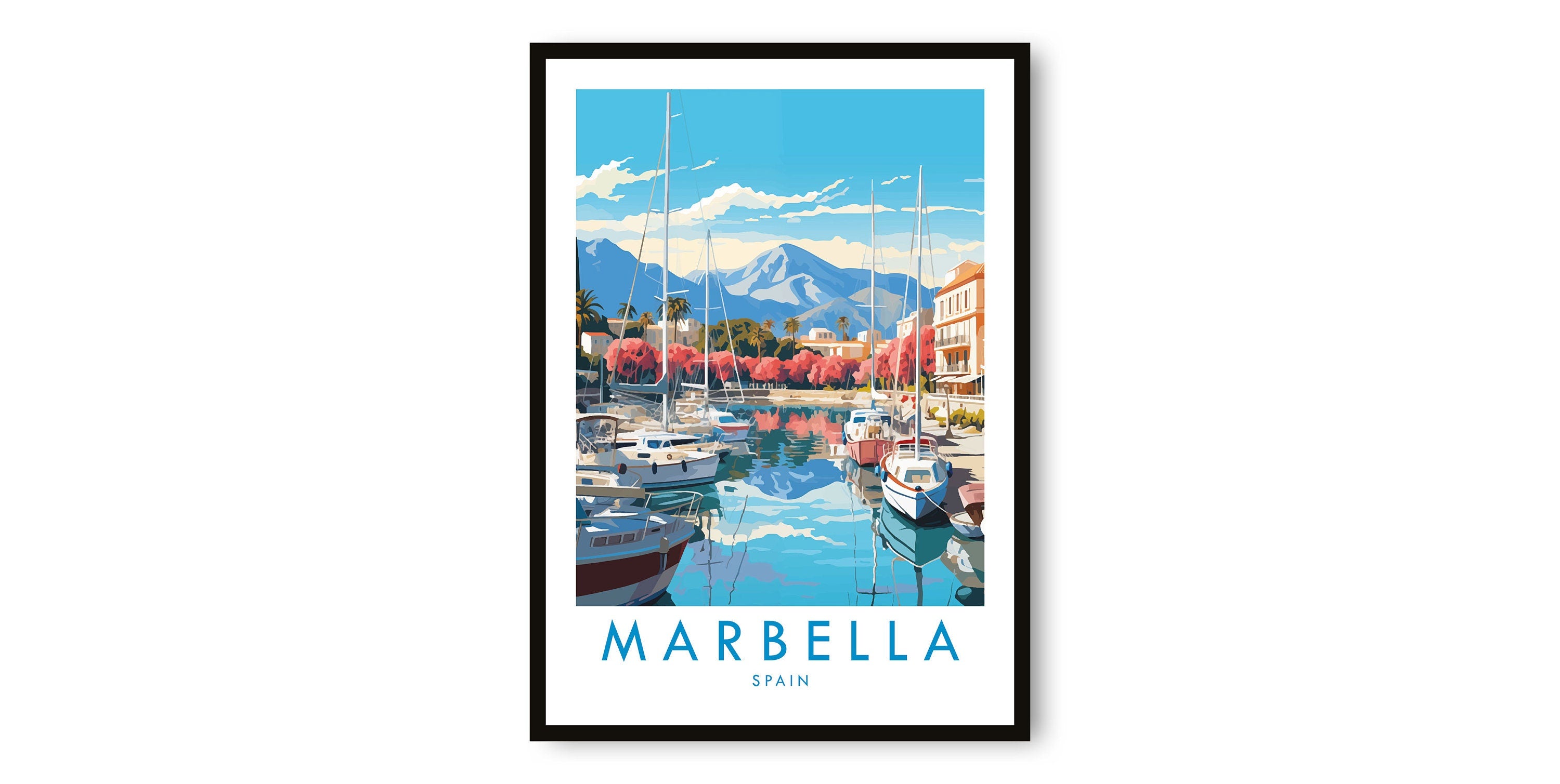 Marbella Travel Print, Marbella Travel Poster, Spain Print, Travel Decor, Popular Print, Birthday Gift, A1/A2/A3/A4/A5