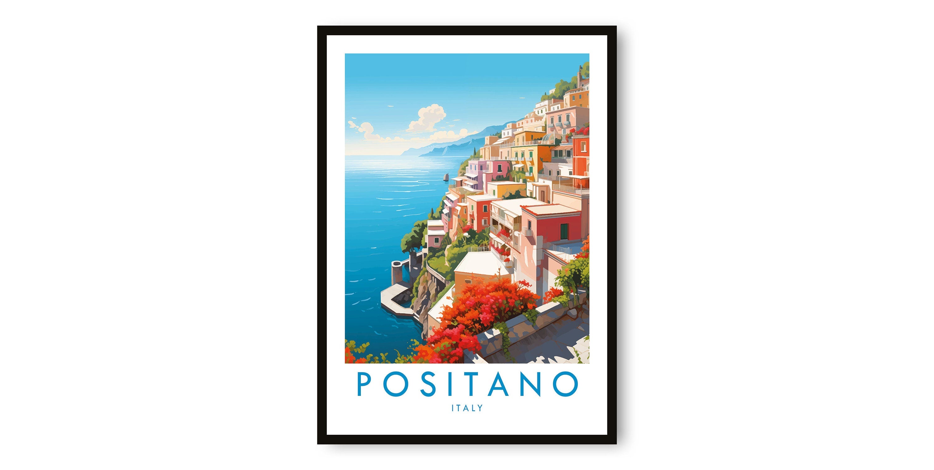 Positano Travel Print, Positano Travel Poster, Italy Print, Travel Decor, Popular Print, Birthday Gift, A1/A2/A3/A4/A5