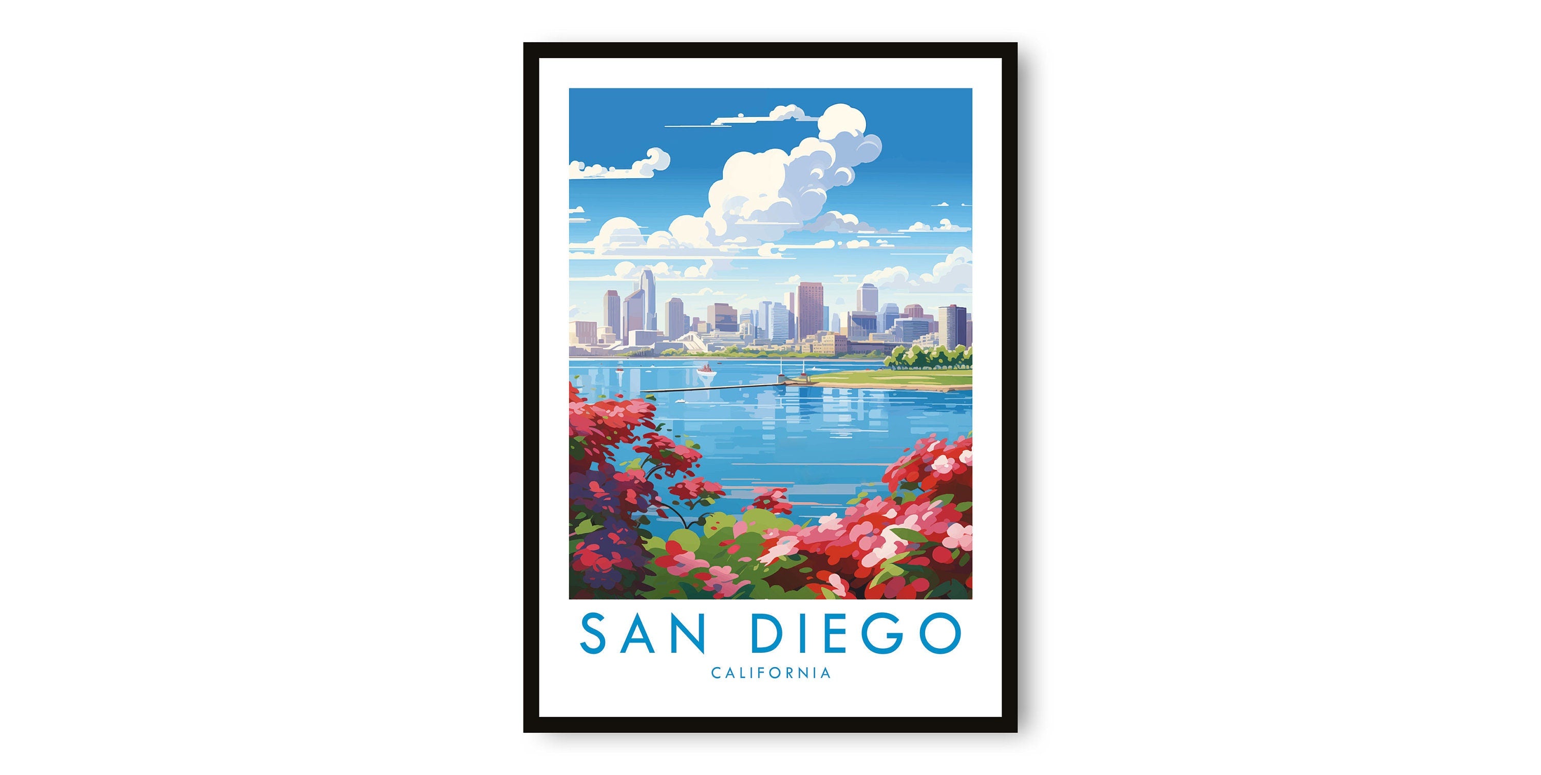 San Diego Travel Print, San Diego Travel Poster, California print, Travel Decor, Popular Print, Birthday Gift, A1/A2/A3/A4/A5