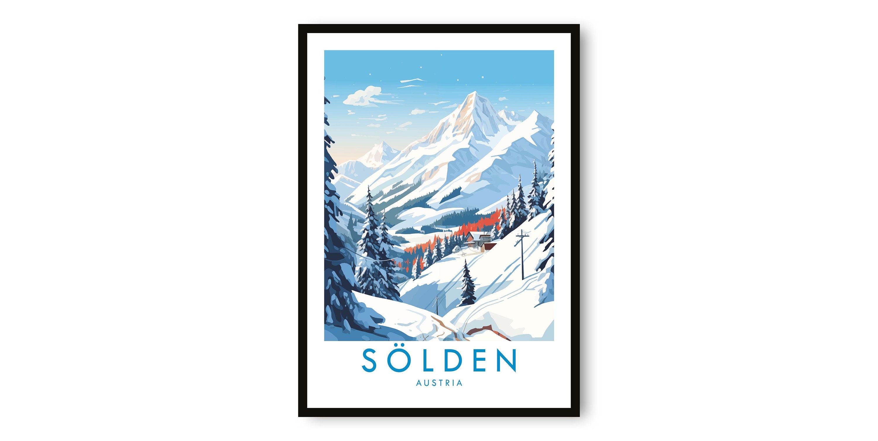 Solden Travel Print, Solden Travel Poster, Austria Print, Travel Decor, Popular Print, Skiing Print, Birthday Gift, A1/A2/A3/A4/A5
