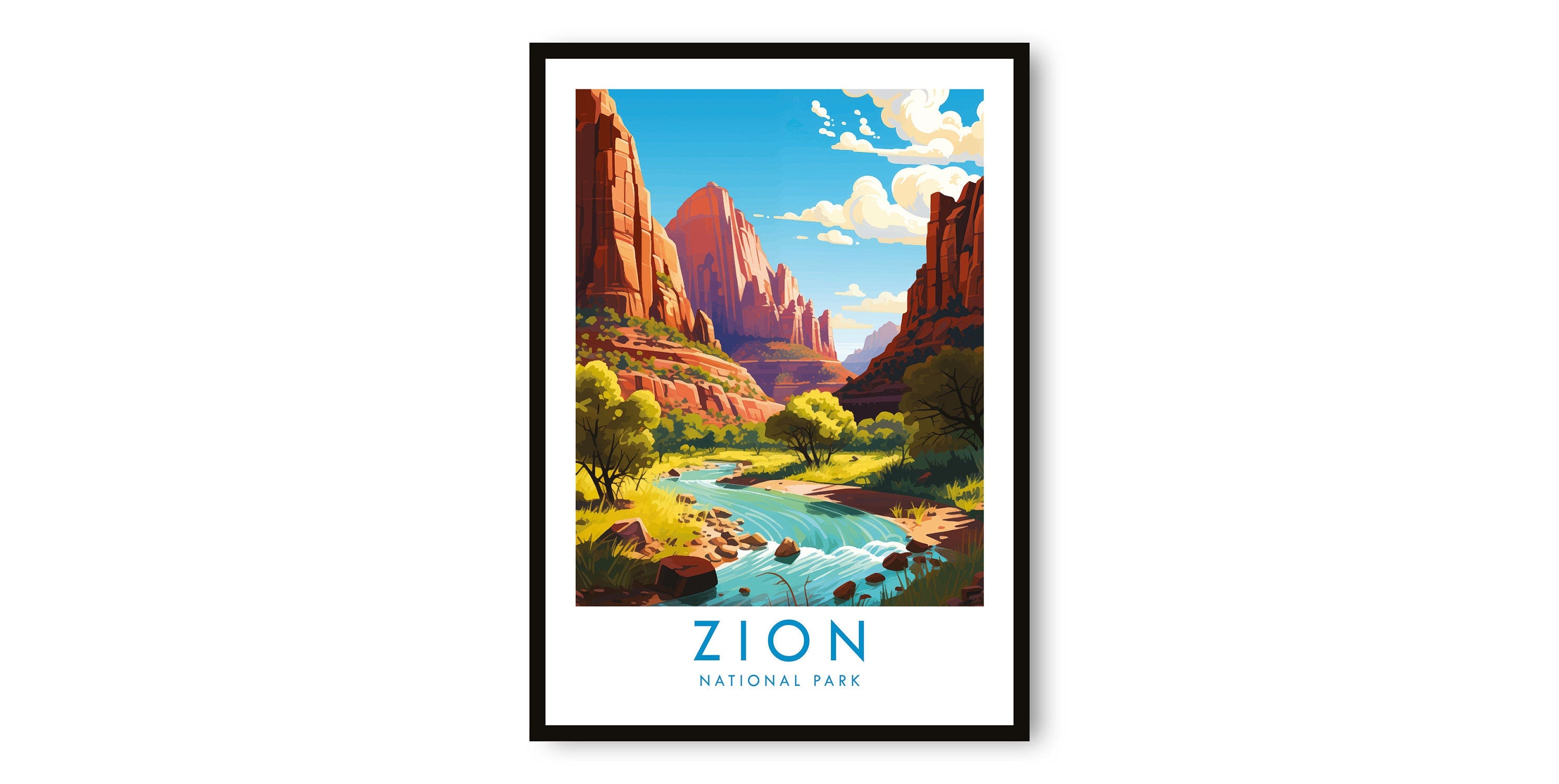 Zion National Park Travel Print, Zion National Park Travel Poster, Popular Print, Birthday Gift, A1/A2/A3/A4/A5