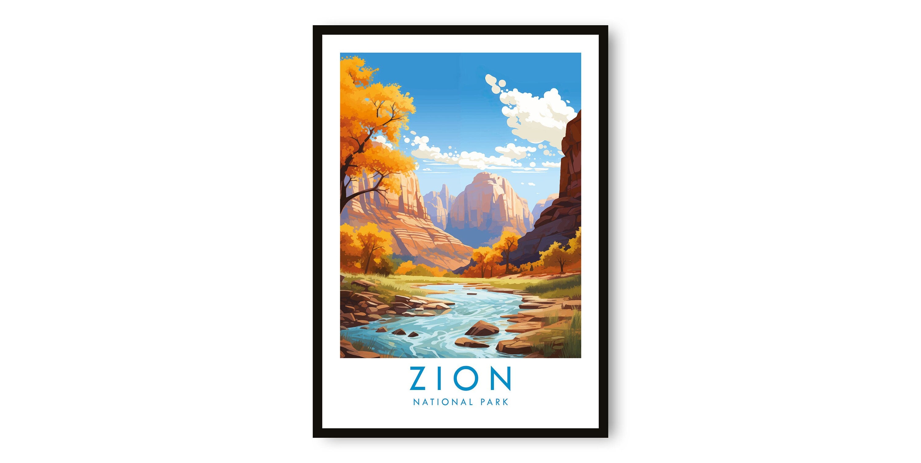 Zion National Park Travel Print, Zion National Park Travel Poster, Popular Print, Birthday Gift, A1/A2/A3/A4/A5
